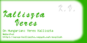 kalliszta veres business card